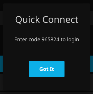 Quick Connect Code im Web-UI bestätigen